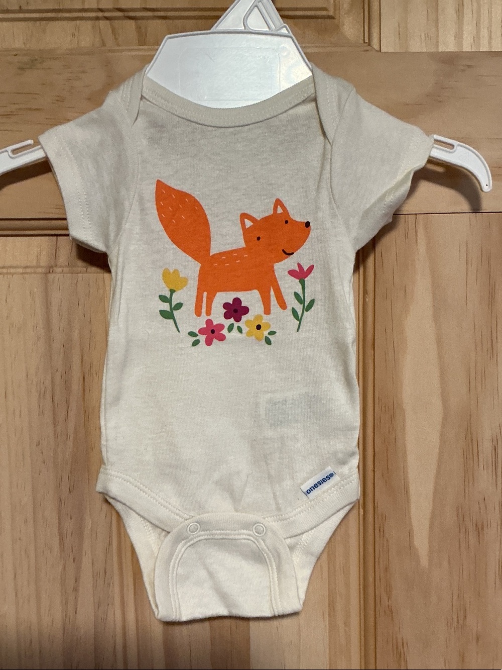 Kids One-Piece Bodysuit with Orange Fox Graphic - Brand: